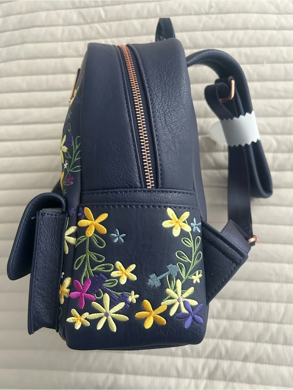 Loungefly Navy Floral 'Being Strong is Fabulous' Mini Backpack